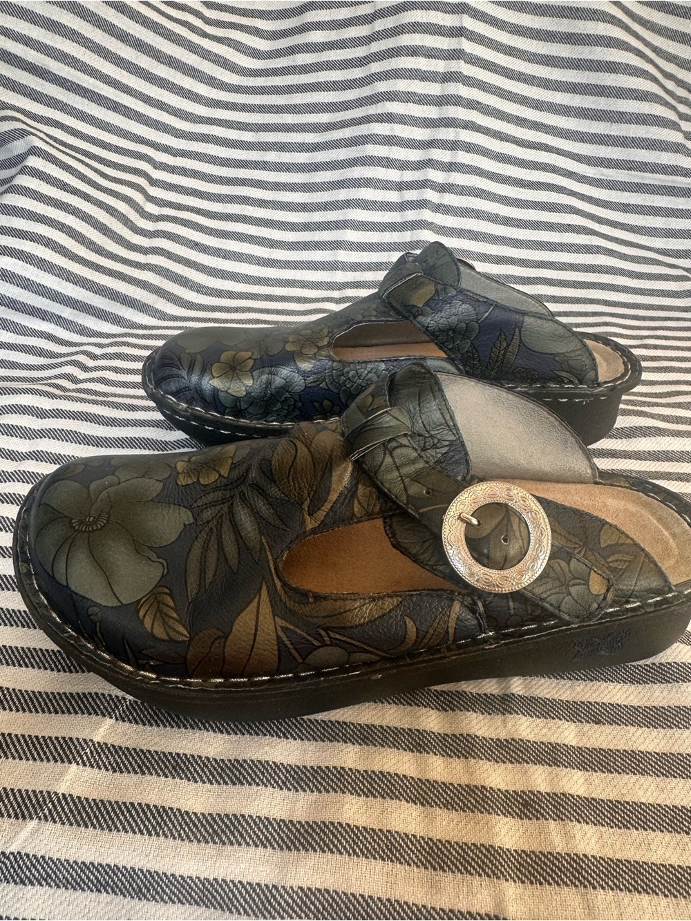 Alegria by PG Lite Hand Painted Floral Leather Clogs
